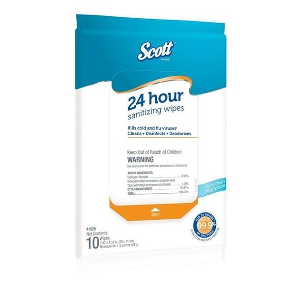 Scott Scott 1018680 1.3 oz Light Fresh Scent Sanitizing Wipes - Pack of 50 1018680